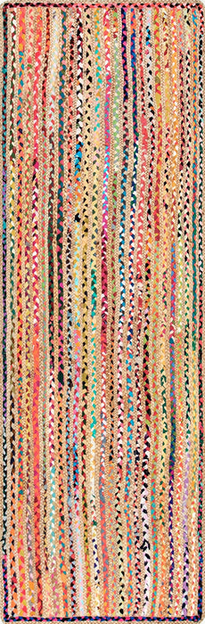 Multicolor Braided Jute Area Rug 120 cm x 180 cm