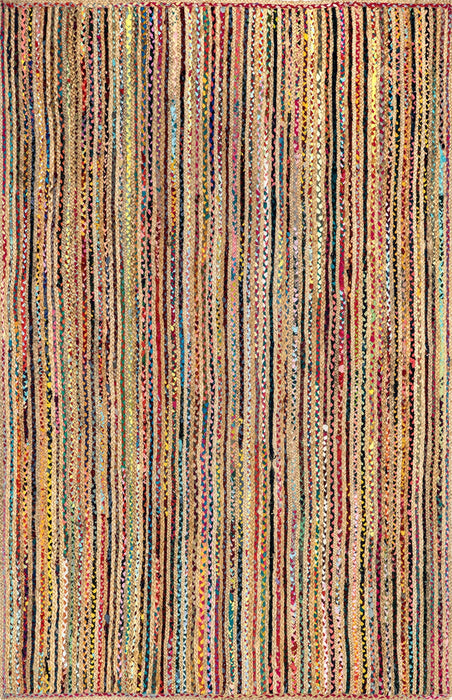 Multicolor Braided Jute Area Rug 90x150 cm