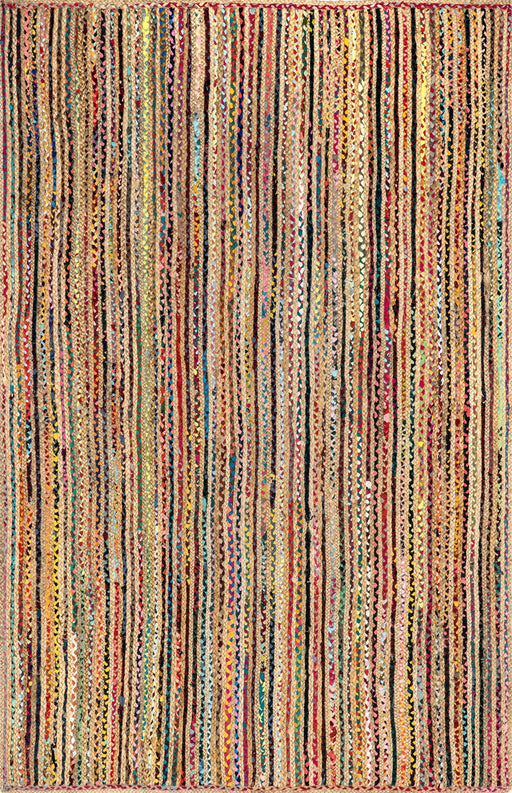 Multicolor Braided Jute Area Rug 90x150 cm