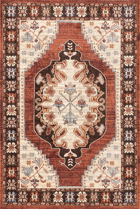 Multicolor Cartouche Medallion Area Rug 150x240 cm