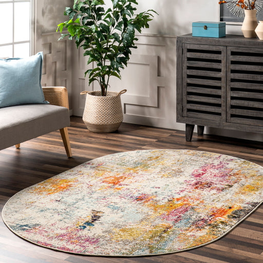 Multicolor Clouded Impressionism Area Rug for Kids Room