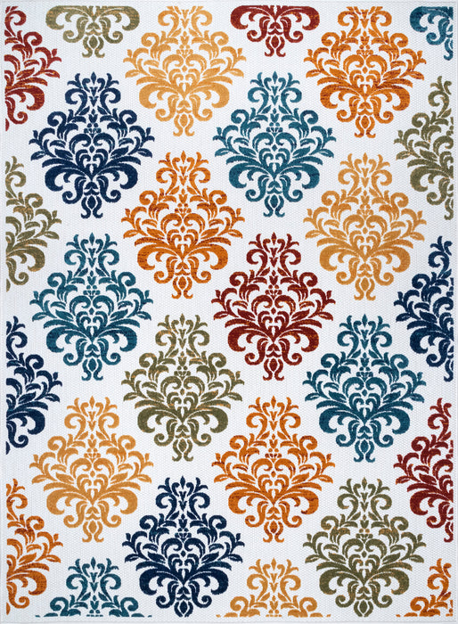 Monivärinen Damask Indoor Outdoor Area -matto 50x76 cm