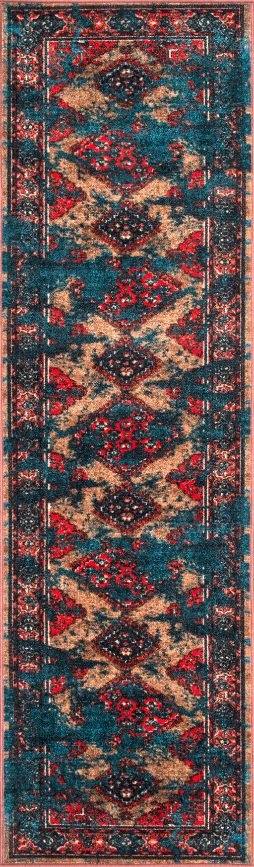 Multicolor Dyed Diamonds Area Rug for Home Decor