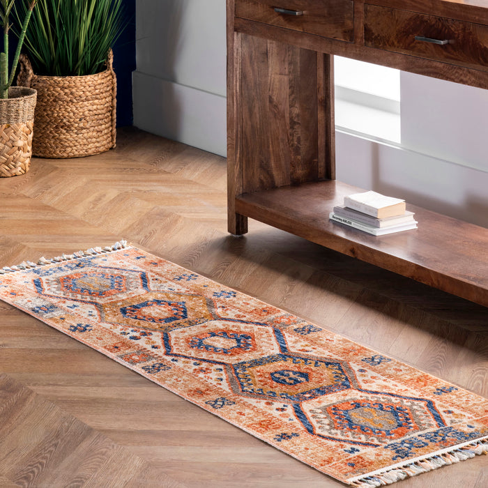 Multicolor Ethnic Area Rug 150cm Soft Fibers