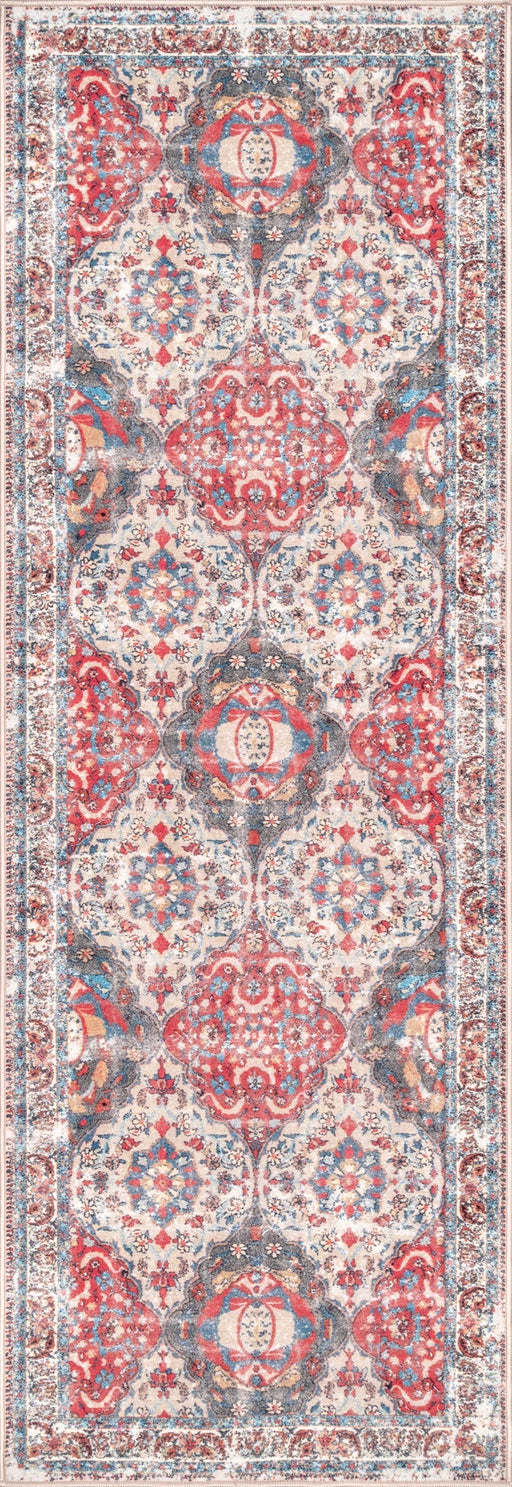 Marokkaans trellis-vloerkleed met veelkleurige bloemen, 120x180 cm