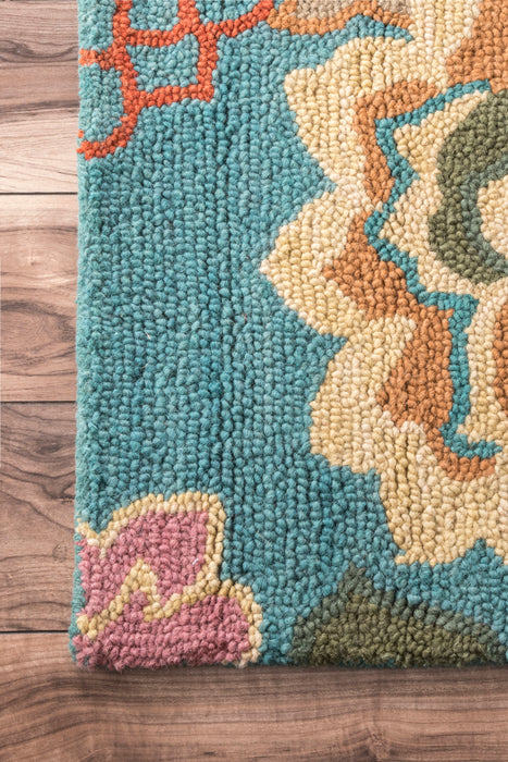 Multicolor Floral Wool Area Rug 120x180 cm