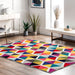 Multicolor Honeycomb Area Rug for Kids and Playrooms