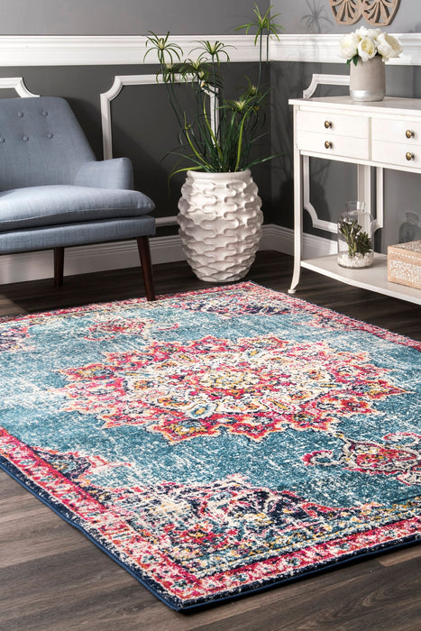 Multicolor Medallion Area Rug for High Traffic Spaces