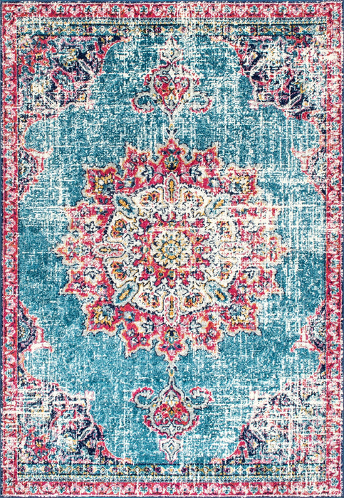 Multicolor Medallion Area Rug for High Traffic Spaces