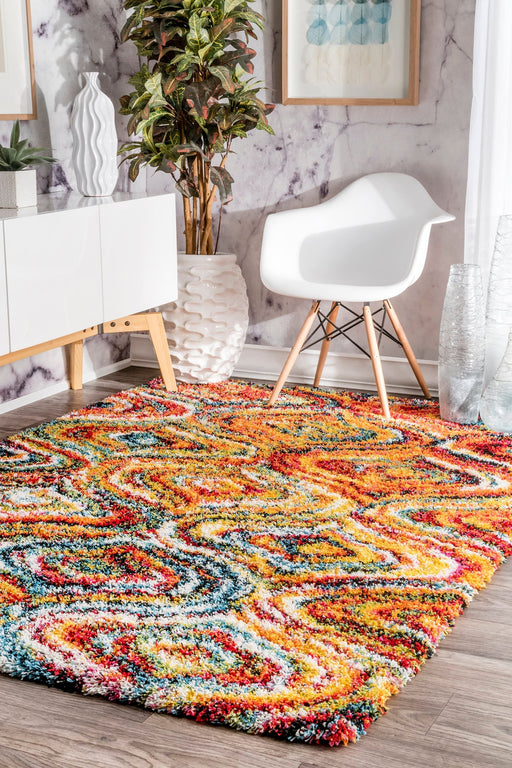 Multicolor Shag Rug for Contemporary and Bohemian Decor