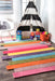 Multicolor Striped Area Rug for Nursery and Playroom
