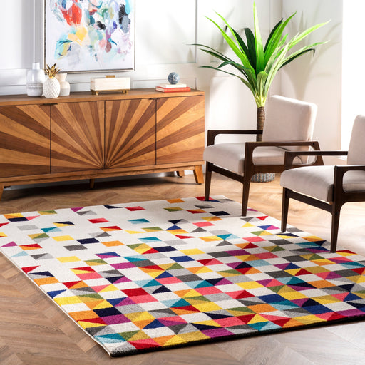 Multicolor Triangle Geometric Area Rug for Home Decor