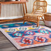 Multicolor Wool Aztec Area Rug for Living Room