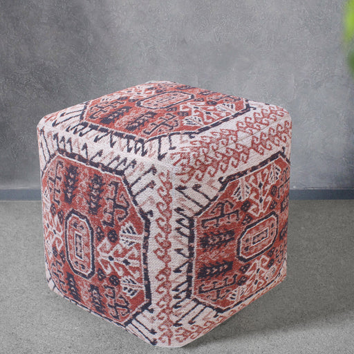 Multicolored Cotton Polyester Pouf For Home Seating