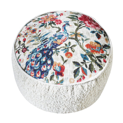 Murino Floral Pouf Χειροποίητο μαλλί βαμβάκι μαλακό καθιστικό