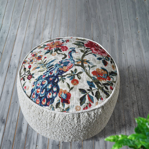 Murino Floral Pouf Χειροποίητο μαλλί βαμβάκι μαλακό καθιστικό