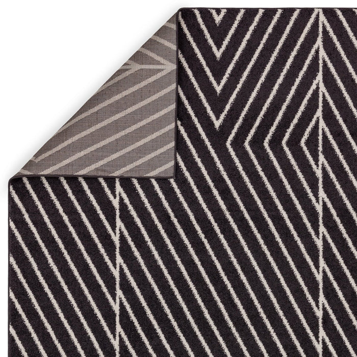 Muse Black Linear Rug MU10