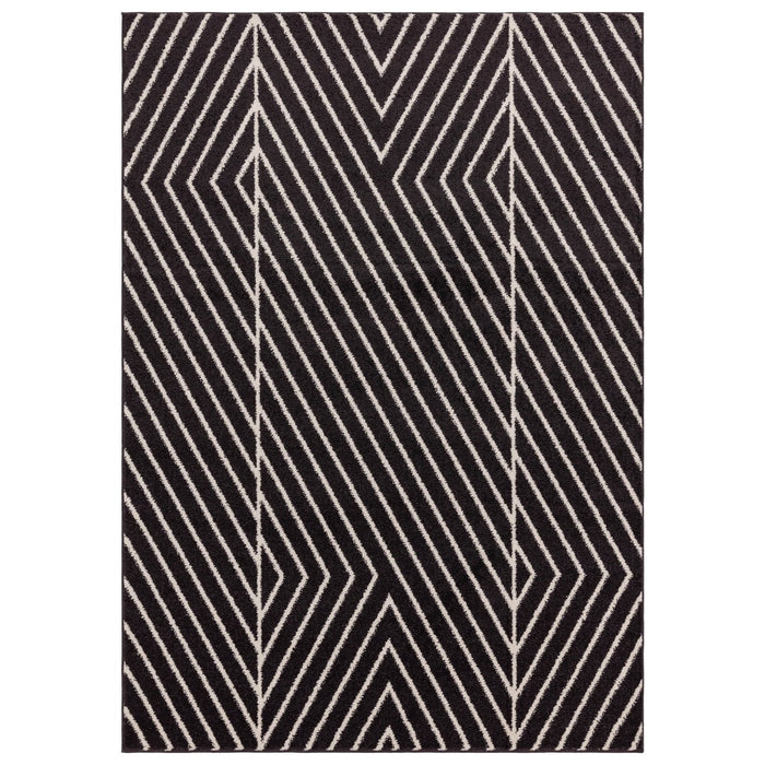 Muse Black Linear Rug MU10