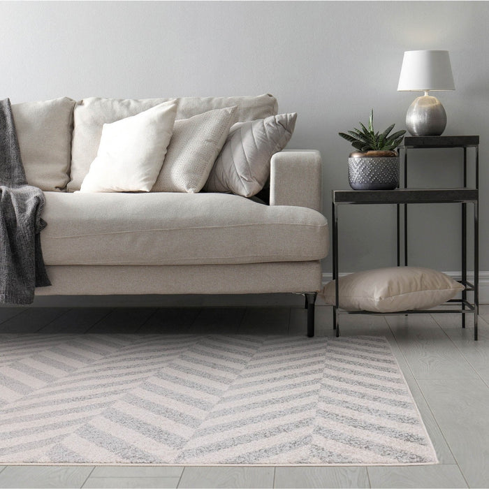 Muse Grey Chevron Rug MU07