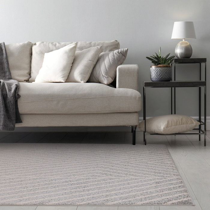 Muse Grey Linear Rug MU09