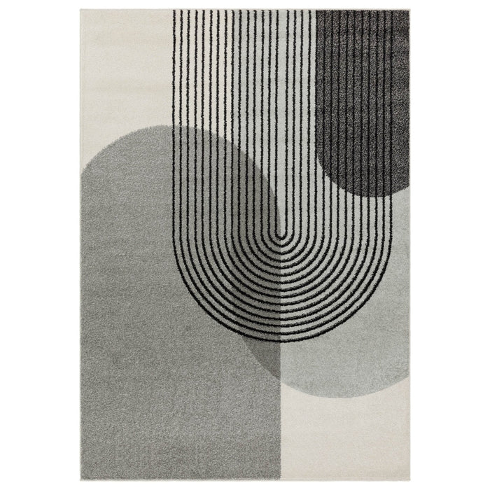 Muse Grey Retro Rug MU14