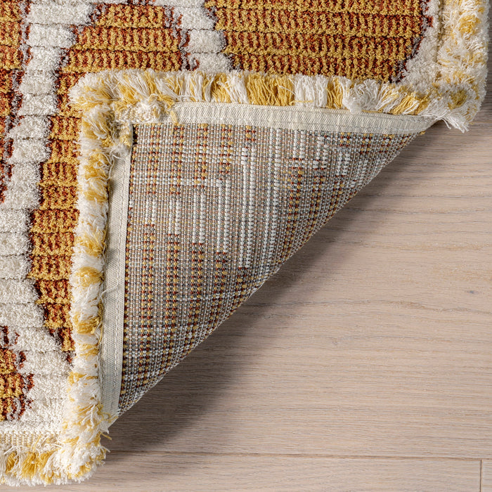 Mustard Giraffe Spots Area Rug for Nursery and Playroom