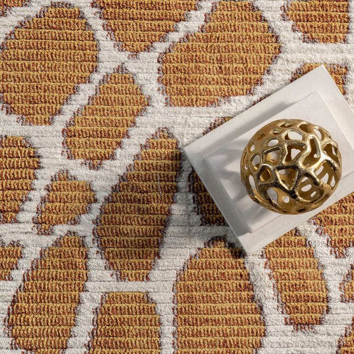 Mustard Giraffe Spots Area Rug for Nursery and Playroom