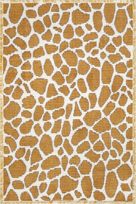 Mustard Giraffe Spots Area Rug for Nursery and Playroom