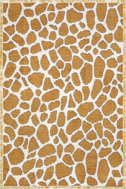 Mustard Giraffe Spots Area Rug for Nursery and Playroom