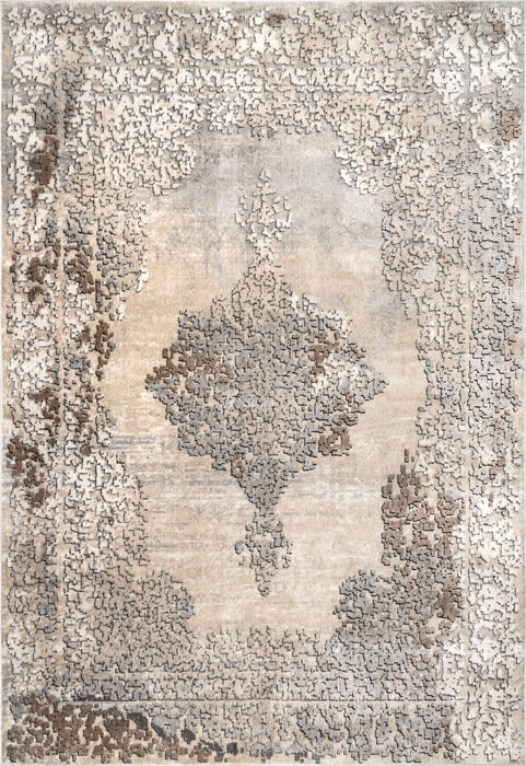 Muted Medallion Area Rug 150x230 cm Beige