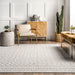 Myra Trellis Textured Grey Area Rug For Indoor Outdoor Use