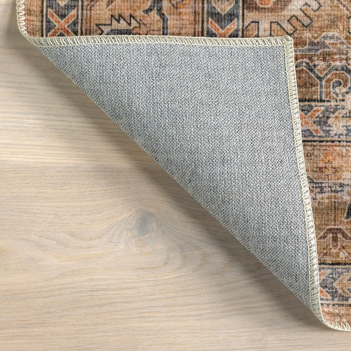 Myrtle Machine Washable Vintage Area Rug in Taupe 160x230 cm