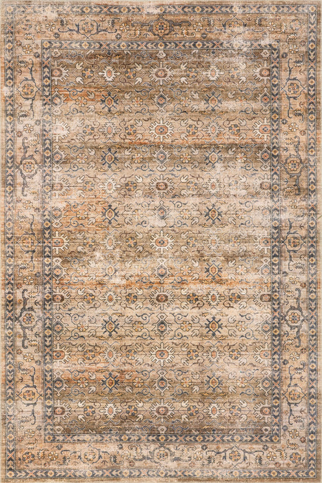 Myrtle Machine Washable Vintage Area Rug in Taupe 160x230 cm