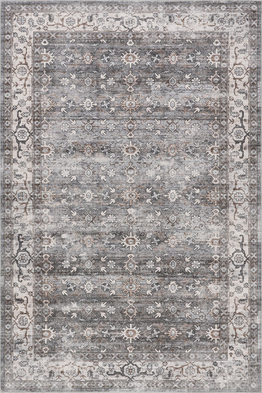 Tappeto Myrtle Vintage lavabile in lavatrice Grigio 152x243 cm