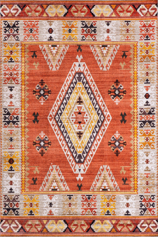 Tappeto lavabile Nadine Aztec 160x230 cm Arancione bruciato