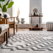 Naomi Ivory Wool Chevron Washable Area Rug 120x180 cm