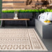 Native Beige Area Rug With Tassels For Indoor Outdoor Use