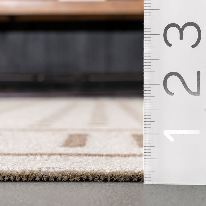 Native Beige Area Rug With Tassels For Indoor Outdoor Use