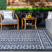 Native Outdoor Area Rug With Tassels 153cm x 229cm Dark Blue