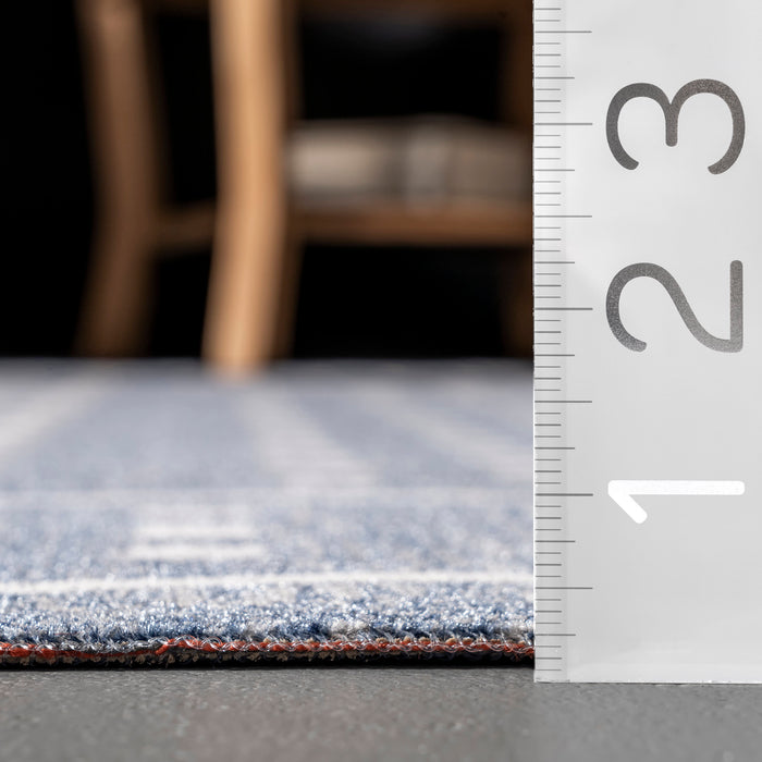 Native Outdoor Area Rug With Tassels 153cm x 229cm Dark Blue