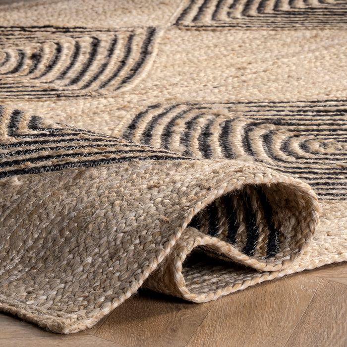 Natural Braided Diamond Jute Area Rug 152 cm