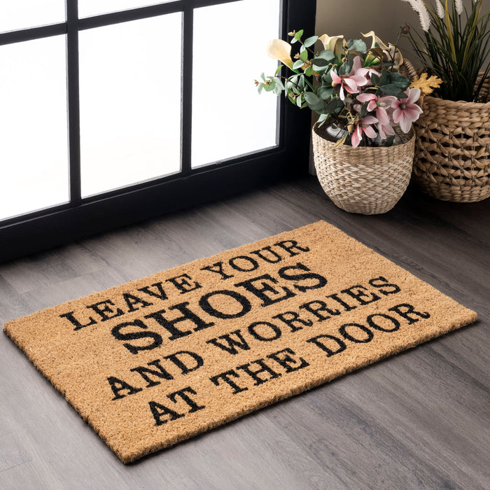 Natural Coir Doormat with Welcome Message for Home Entry