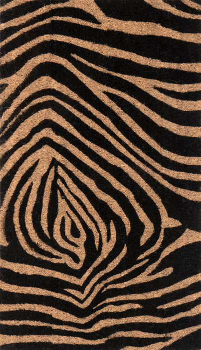 Natural Coir Doormat with Zebra Stripes 45x75 cm