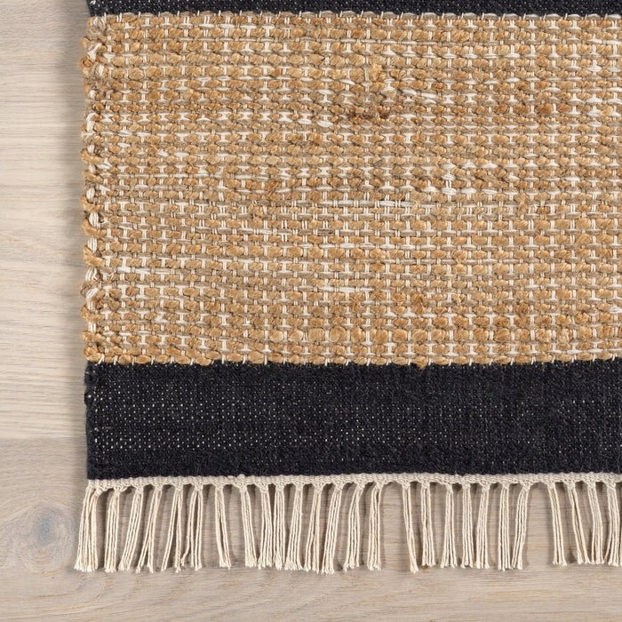 Natural Fiber Striped Fringe Area Rug 120x180 cm