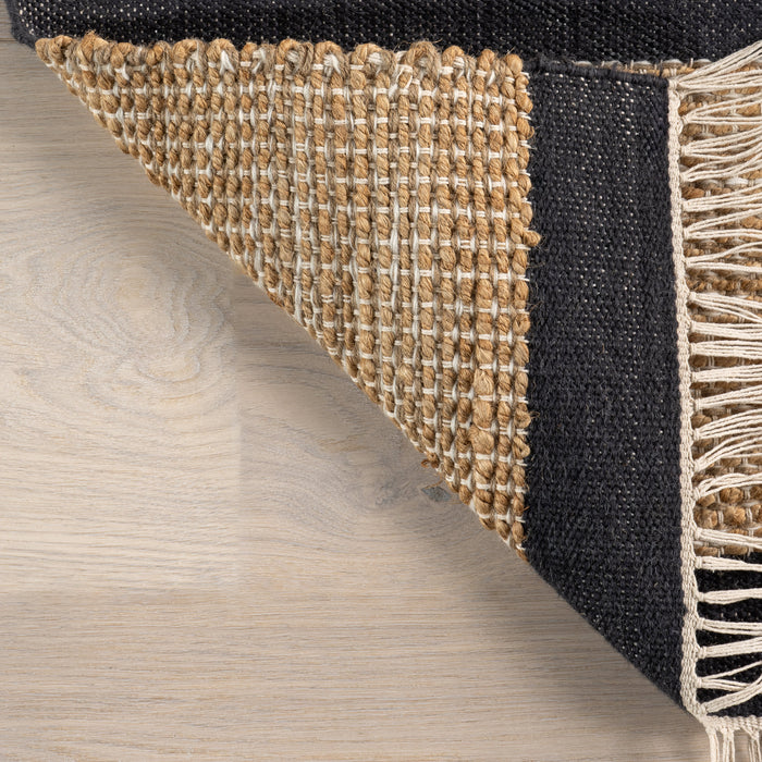 Natural Fiber Striped Fringe Area Rug 120x180 cm