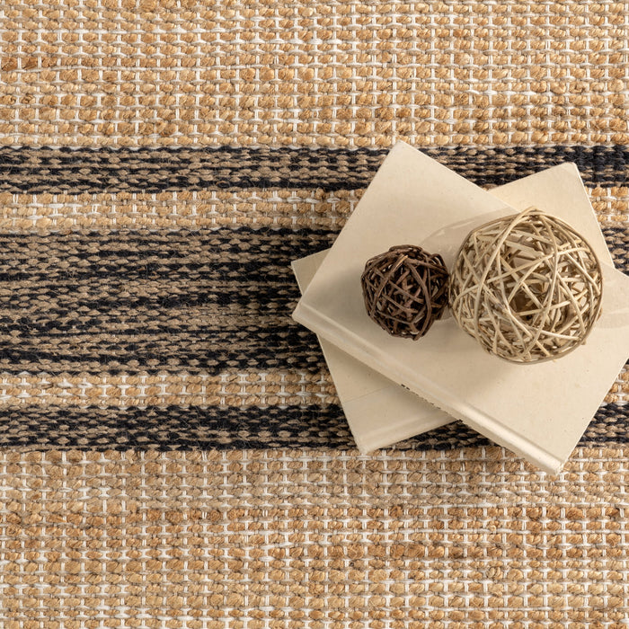 Natural Fiber Striped Fringe Area Rug 120x180 cm