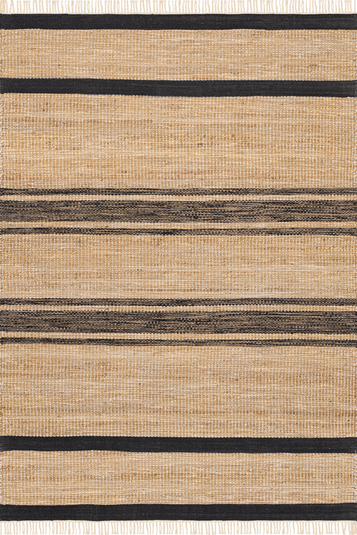 Natural Fiber Striped Fringe Area Rug 120x180 cm