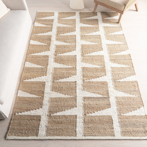 Natural Geometric Area Rug 152 x 244 cm