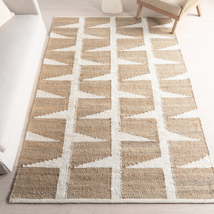 Natural Geometric Area Rug 152 x 244 cm