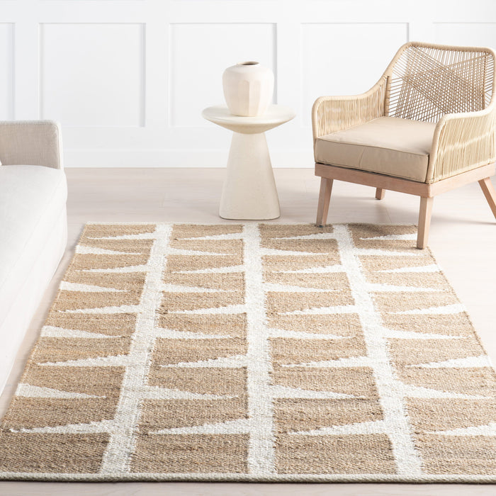 Natural Geometric Area Rug 152 x 244 cm